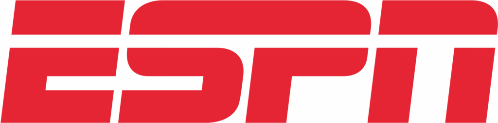 Red ESPN logo on black background